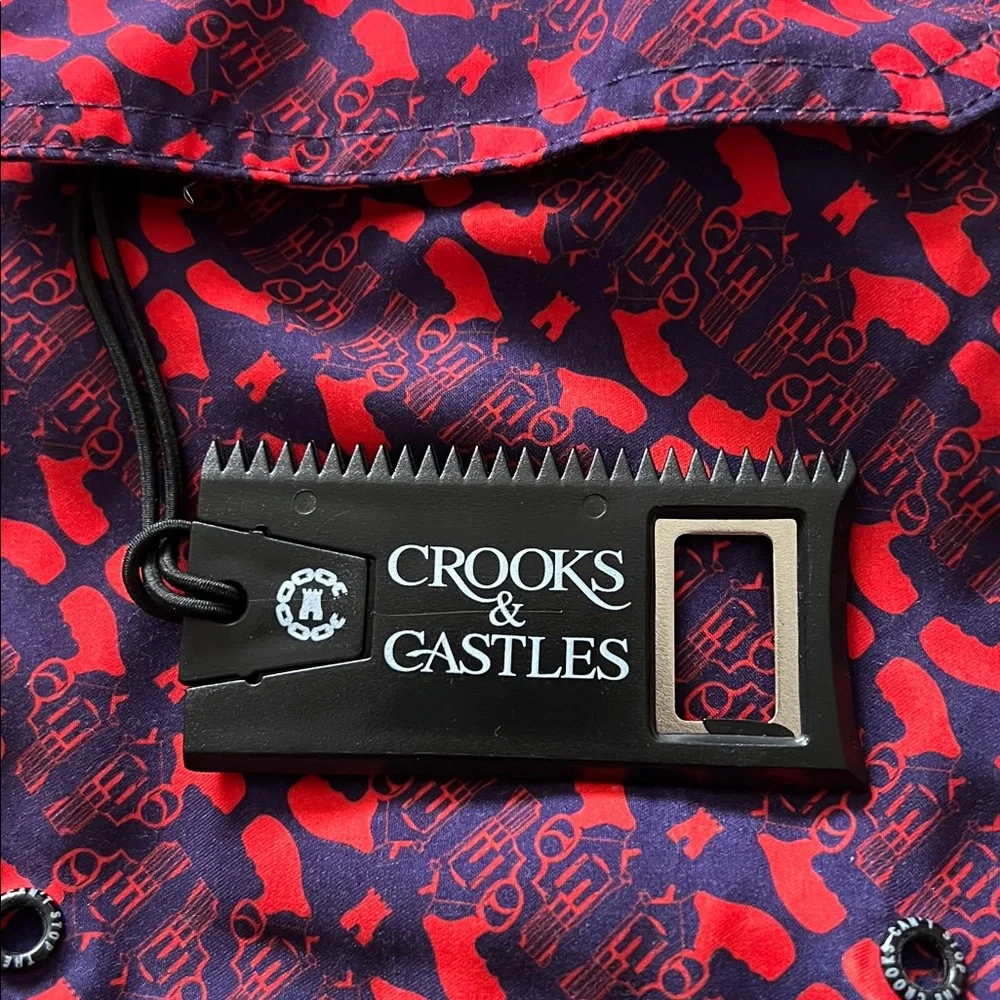 Navy and Red Men’s Crook & Castles Board Shorts Size 42